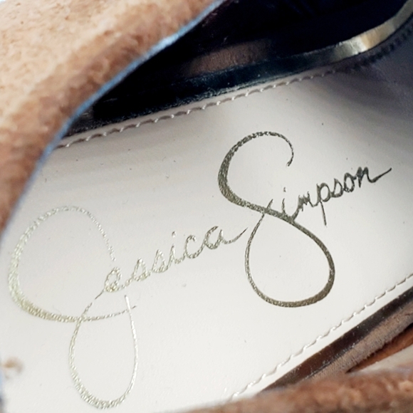 Jessica Simpson Kymber Brown Suede Perforated Zip Up Ankle Booties O661 - Picture 10 of 13